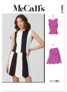 McCalls Sewing Pattern Misses' Fitted Knit Top and Skirt M8610