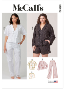 McCalls Sewing Pattern Misses' and Women's Pajamas M8612