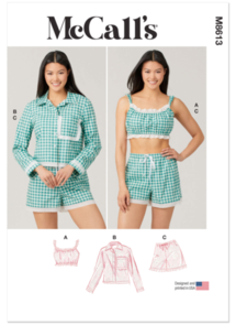 McCalls Sewing Pattern Misses' Bralette, Shirt and Shorts M8613