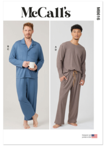 McCalls Sewing Pattern Men's Knit Pajamas M8616
