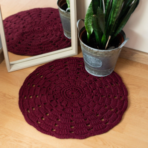 Hoooked RibbonXL: Mandala Rug - Maroon Rust