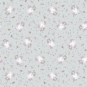 Maywood Whisker & Paws ||  Tiny Flowers - Cats - Grey