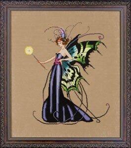 Mirabilia Cross Stitch Chart + Bead Pack - August Peridot Fairy