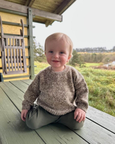 Petite Knit Melange Sweater Baby - Knitting Pattern / Kit