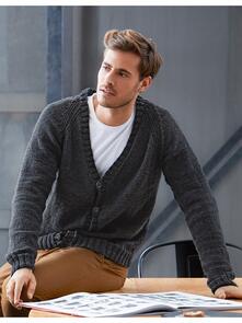 Lana Grossa Pattern / Kit - Cool Wool Big - Mens Jacket (0148)