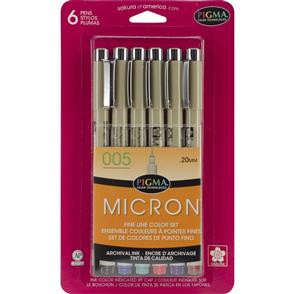 Pigma Micron Pens - 005 - 0.2mm 6/Pkg