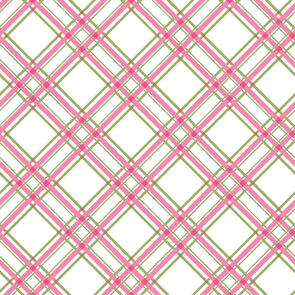 Maywood Kimberbell Basics Pink Green Diagonal Plaid