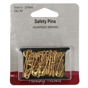 Trendy Trims Guarded Safety Pins - Gold 50/Pkg