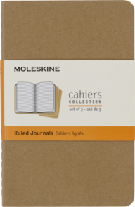 Moleskine Cahier Journals Pocket Kraft Ruled - Pack of 3