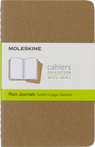Moleskine Cahier Journals Pocket Kraft Plain - Pack of 3