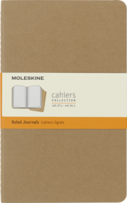 Moleskine Cahier Journals Large Kraft Ruled - Pack of 3