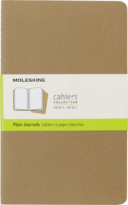 Moleskine Cahier Journals Large Kraft Plain - Pack of 3