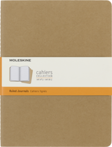 Moleskine Cahier Journals XL Kraft Ruled - Pack of 3