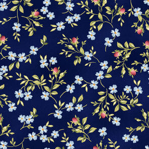 Maywood  Roses On The Vine /Marti Michell Rov Indigo Scattered Flowers