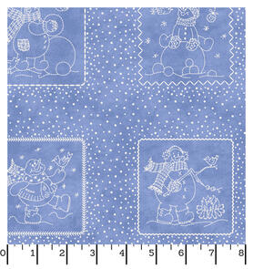 Maywood Roly-Poly Snowmen Patches Blue