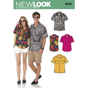 New Look Pattern 6197 Misses' and Men's Shirts
