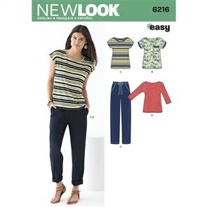 New Look Pattern 6216 Misses' Knit Tops and Pants