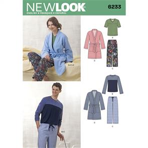 New Look Pattern 6233 Unisex Pants, Robe and Knit Tops