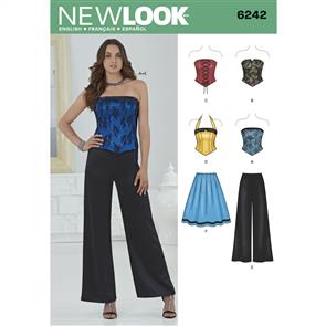 New Look Pattern 6242 Misses' Corset Top, Pants and Skirt