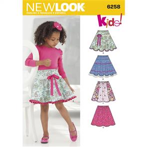 New Look Pattern 6258 Child's and Girls' Circle Skirts