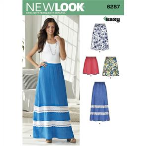 New Look Pattern 6287 Misses' Pull on Skirt in Four Lengths