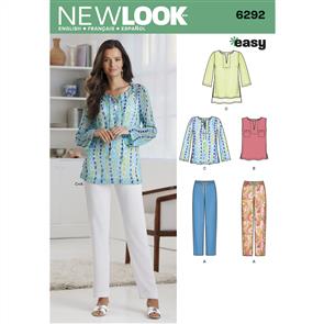 New Look Pattern 6292 Misses' Tunic or Top and Pull-on Pants