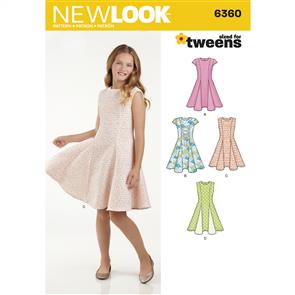 New Look Pattern 6360 Girls' Sized for Tweens Dress