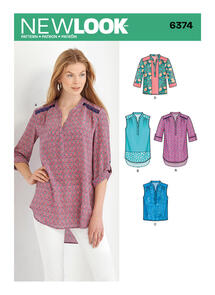 New Look Sewing Pattern Misses' Shirts with Sleeve and Length Options