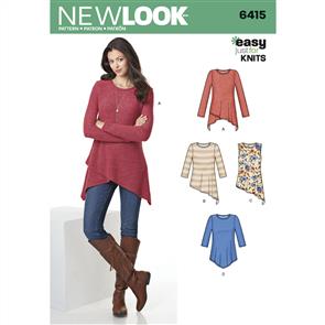 New Look Pattern 6415 Misses' Knit Tunics