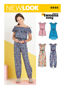 New Look Pattern 6444 - Girls' Dress and Jumpsuit in Two Lengths