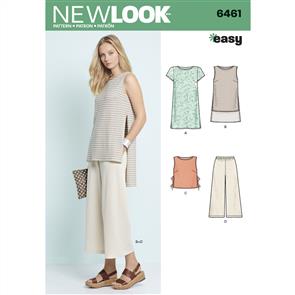 New Look Pattern 6461 Misses' Dress, Tunic, Top and Cropped Pants