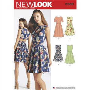 New Look Pattern 6508 Women’s Dress with Open or Closed Back Variations