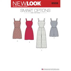 New Look Pattern 6509 Women’s Jumper, Romper, and Dress with Bodice Variations