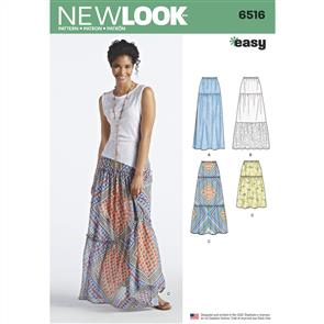 New Look Pattern 6516 Women’s Skirts With Length and Fabric Variations