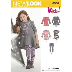 New Look Pattern 6538 Child's Knit Leggings and Dresses