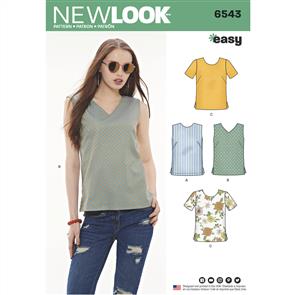 New Look Pattern 6543 Misses' Easy Tops