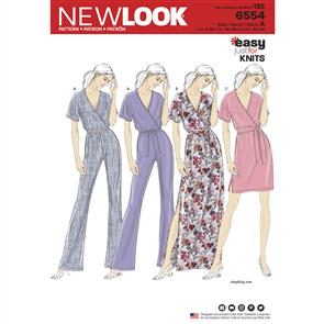 New Look Pattern 6554 Women's Knit Jumpsuit and Dresses