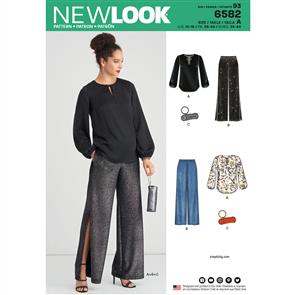 New Look Pattern 6582 Misses' Pant, Top and Clutch