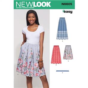 New Look Pattern 6605 Misses' Skirt with Neck Tie
