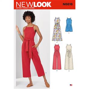 New Look Pattern 6616 Misses' Dress And Jumpsuit