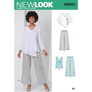 New Look Pattern 6625 Misses' Tops And Pull On Pants