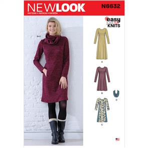 New Look Pattern 6632 Misses' Knit Empire Dresses