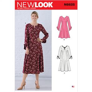 New Look Pattern 6635 Misses' Princess Seamed Dresses