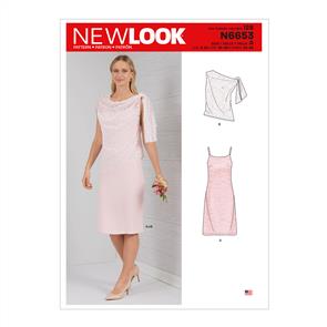 New Look Pattern 6653 Misses' Dress With Shoulder Tie Topper