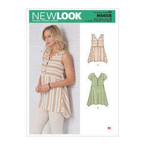 New Look Pattern 6658 Misses' Handkerchief Hemmed Top