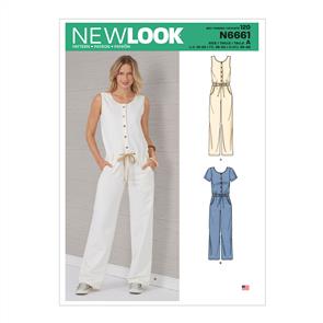 New Look Pattern 6661 Misses' Relaxed Fit Jumpsuit With Drawstring Waist