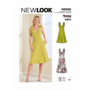 New Look Pattern 6669 Misses' Dress, designed for stretch knits