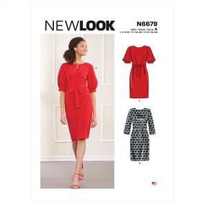 New Look Pattern 6679 Misses' Knee Length Dress With Sleeve Variations