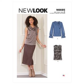 New Look Pattern 6685 Misses' Sleeveless Or Long-sleeved Tops