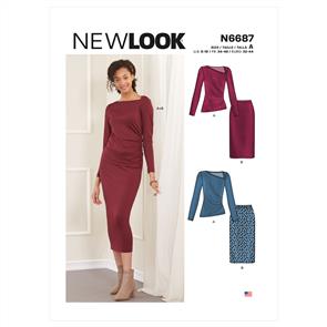 New Look Pattern 6687 Misses' Knit Skirt & Top